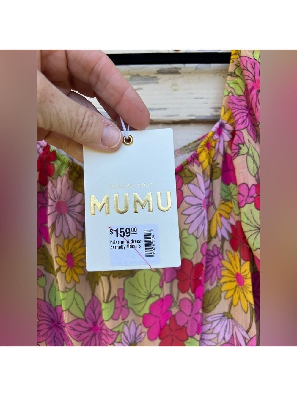 Show Me Your MuMu Briar Carnaby Floral Flower Power Retro Sheer Mini Dress S New - Picture 6 of 8